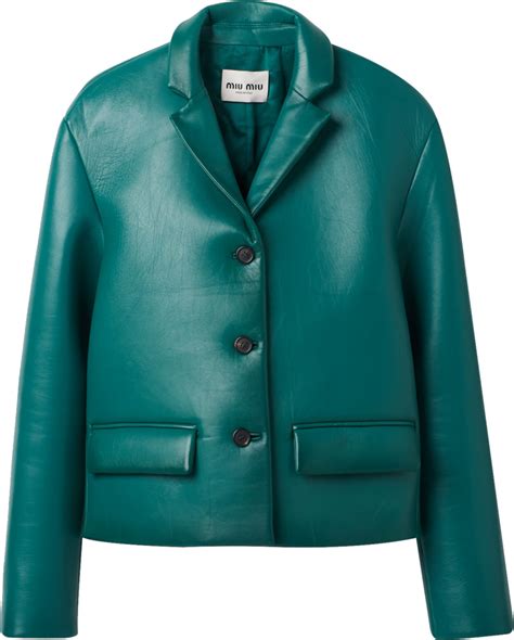 miu miu leather blazer|Miu Miu Leather jackets for Women .